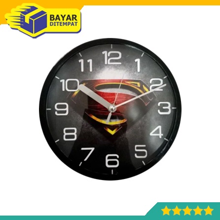 Jam Dinding Analog Karakter Tempel Tembok Dingding Karakter SUPERMAN
