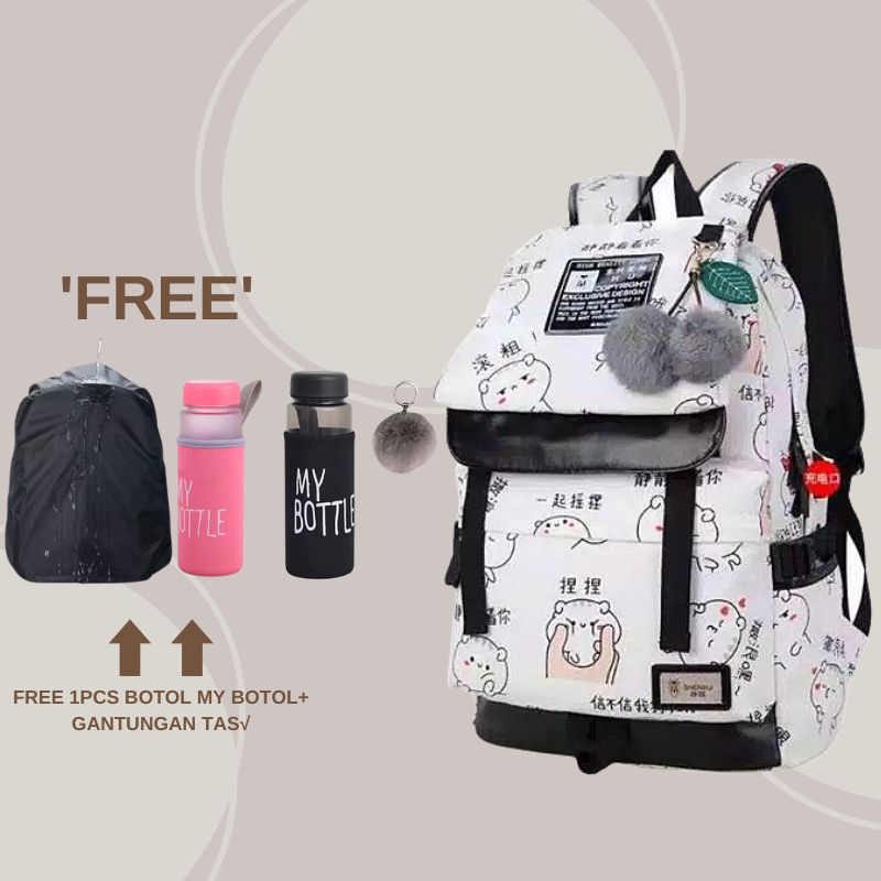 (COD)TAS BACKPACK JEPANG MONSTA X CORTOON JAPAN KPOP / TAS RANSEL WANITA  MULTIFUNGSI ALA KOREA TAS SEKOLAH