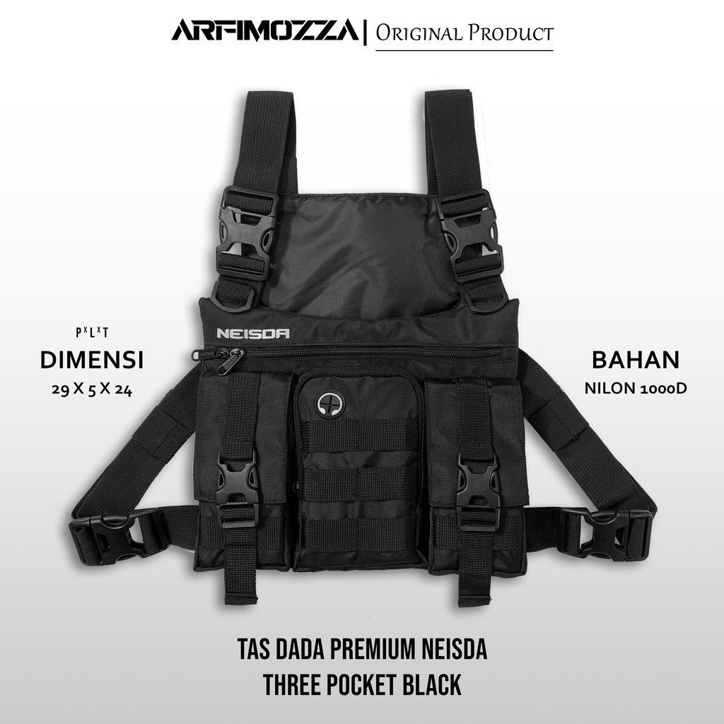 TAS DADA PRIA TACTICAL BLACK NEISDA ORIGINAL / TAS DADA TACTICAL / CHEST RIG BAG / CAHSTBAG / TAS DADA ROMPI PRIA ORIGINAL NEISDA