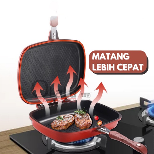 ( OJE ) DOUBLE PAN JUMBO PAN BOLAK BALIK SIDE PAN TM-CH4914 (28cm) / TM-CH4915 (32cm)