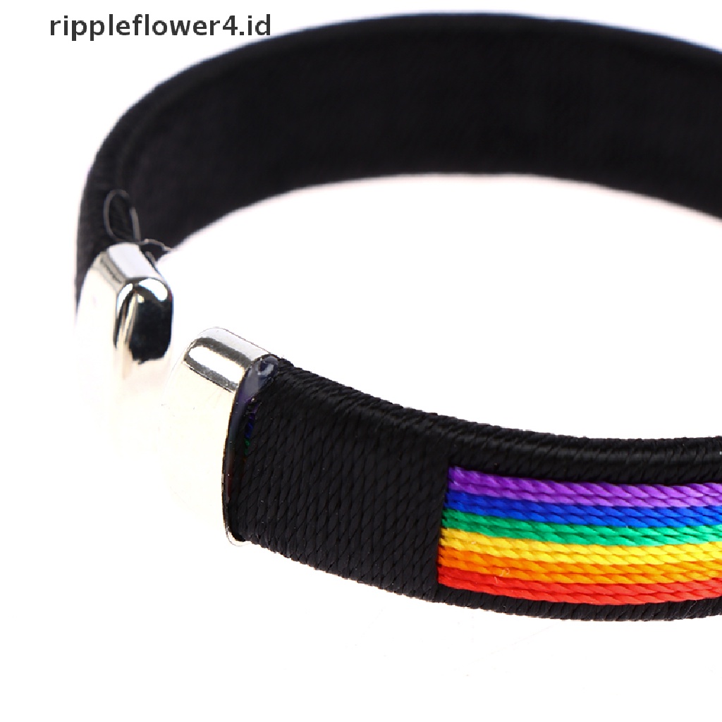 {rippleflower4.id} Lesbians Gays Bisexuals Rain Bangle Bracelets Hujan Couple Gelang Terbuka~