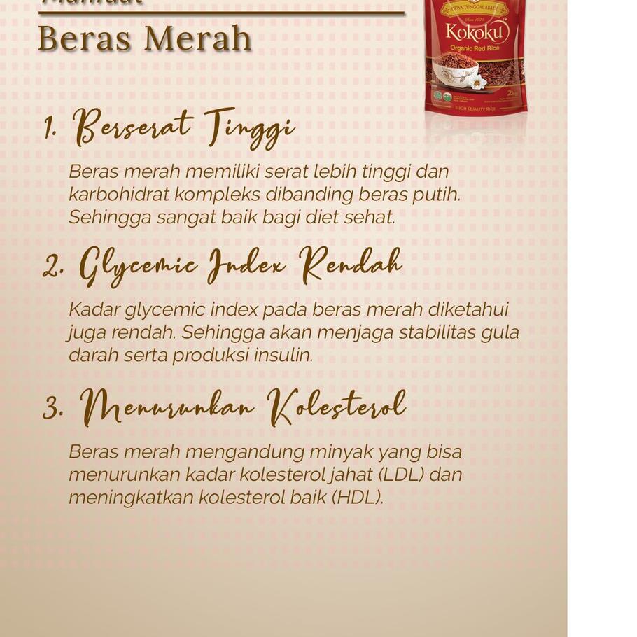 

케 Beras Online - Beras Merah ORGANIC 2kg Vacuum Kokoku HALAL Terbaik