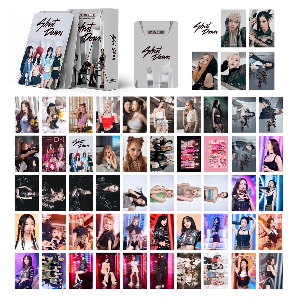 54pcs /set KPOP BLACKPINK Photocards2022 Shut Down Album Kartu Lomo BORN PINK JISOO JENNIE LISA HD Postcard