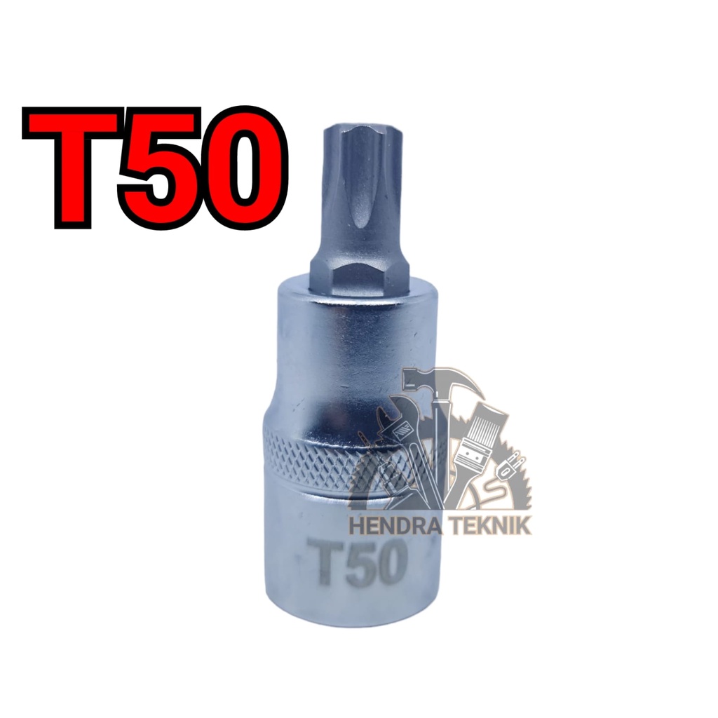 KUNCI SOCK BINTANG T50 STAR BIT SOCKET KUNCI CAKRAM YAMAHA SOK T50 MATA SOKET TORX 1/2"