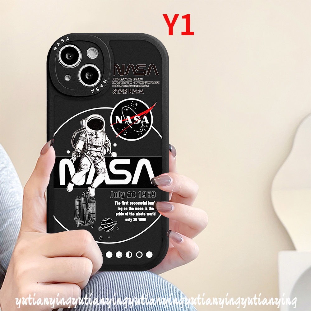 Casing NASA Merk Trendy Oppo A15 A17 A5s A77s A55 A57 A16 A54 A12 A96 A76 A95 A17K A16K A74 A16E A3S A94 A1K A9 A5 A31 A15s A7 A53 A92 Reno 5Z 87 7Z 5F 5 6 4 Case TPU Lembut A36