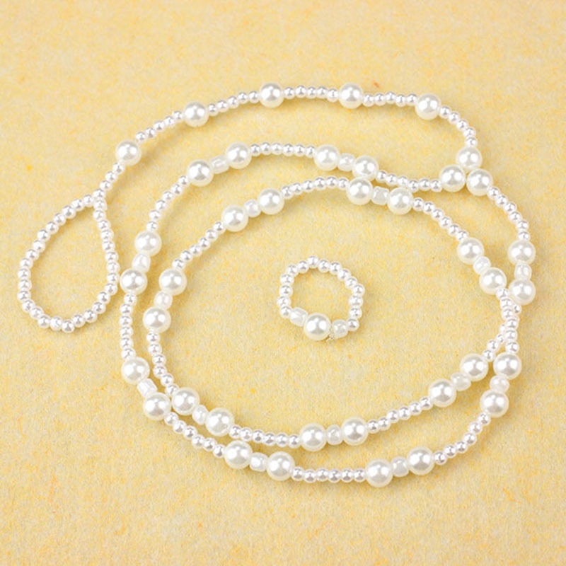 1set Fashion Mutiara Gelang Kaki Wanita Ankle Bracelet Pantai Mutiara Imitasi Barefoot Sandal