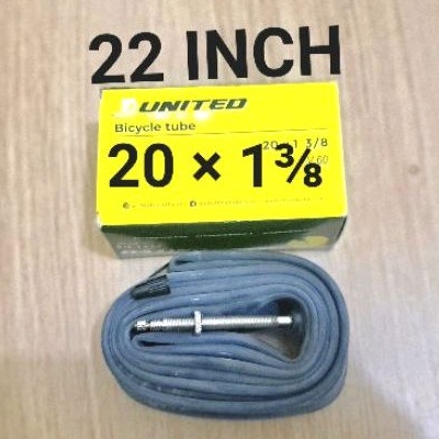 BAN DALAM TUBE UNITED 22 INCH ATAU 37-451 ATAU 20 X 1 3-8 PENTIL VALVE DOP PRESTA PANJANG 60MM