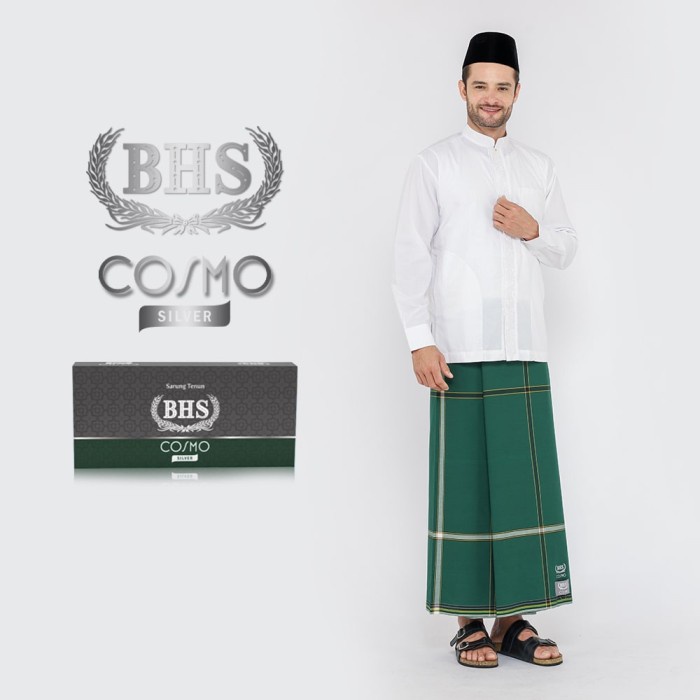 Sarung BHS Cosmo Silver Monochrome Hijau Tua