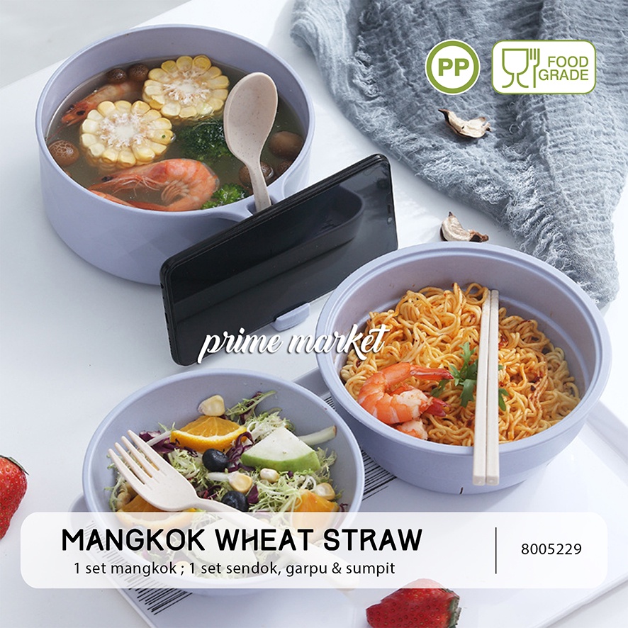 Mangkok Mie Mangkok Jerami Gandum Mangkok Korea Mangkok Nasi Set (8005229)