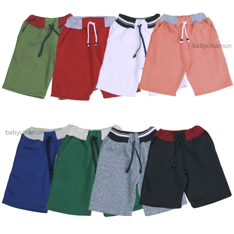 Celana Pendek Polos Bryan uk 1-8 Tahun / EXPORT Quality Bawahan Pendek Polos Anak Laki Perempuan Pants Babycinnamon