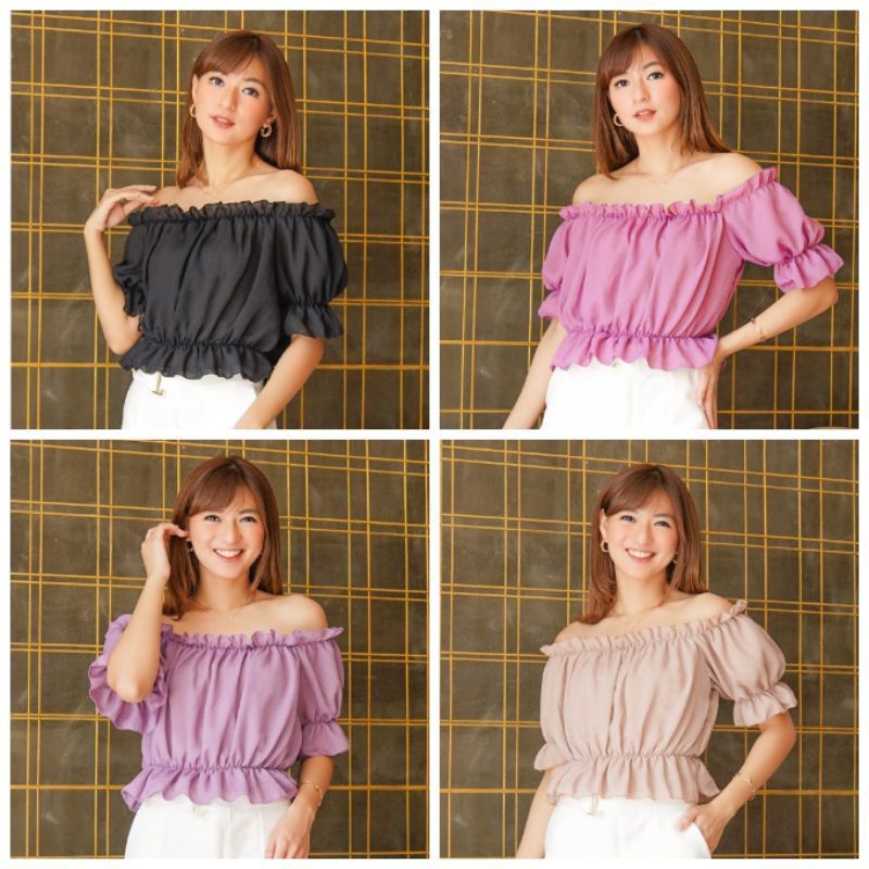 CUCI GUDANG Sabrina Alta Top / Baiu Atasan Sabrina / Baju Atasan Wanita / Baju Atasan Crop / Crop To