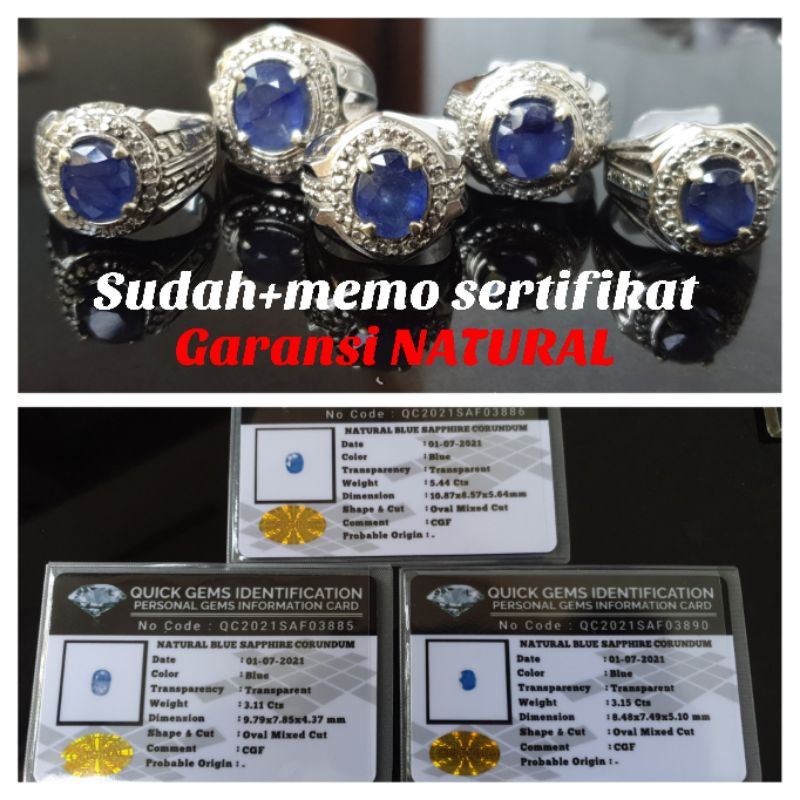 Termurah Batu akik Blue safir Asli Natural