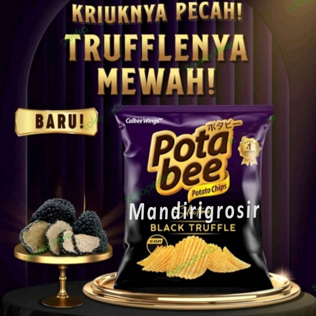 Snack Kentang Black Truffle * PotaBee * Rasa Jamur Truffle Hitam * Cemilan