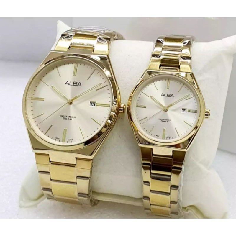 JAM TANGAN COUPLE Pria Wanita Date Aktif