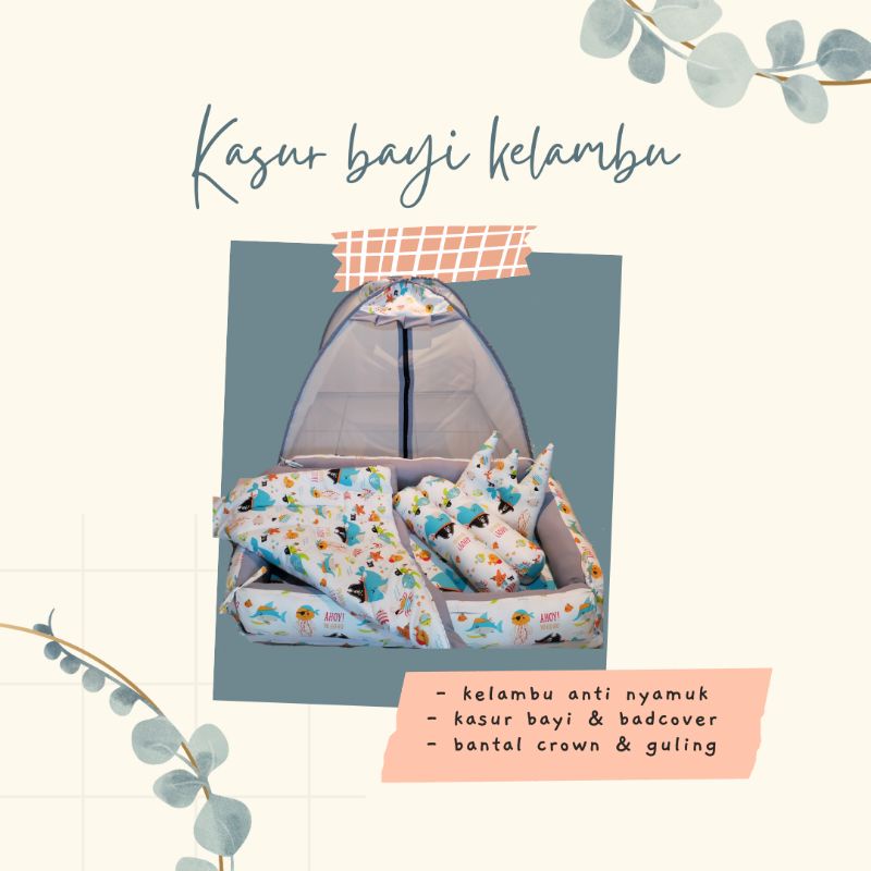 KASUR BAYI PLUS BEDCOVER /KASUR BAYI KELAMBU/KASUR BAYI MURAH/KASUR KOLAM/KASUR BAYI SET