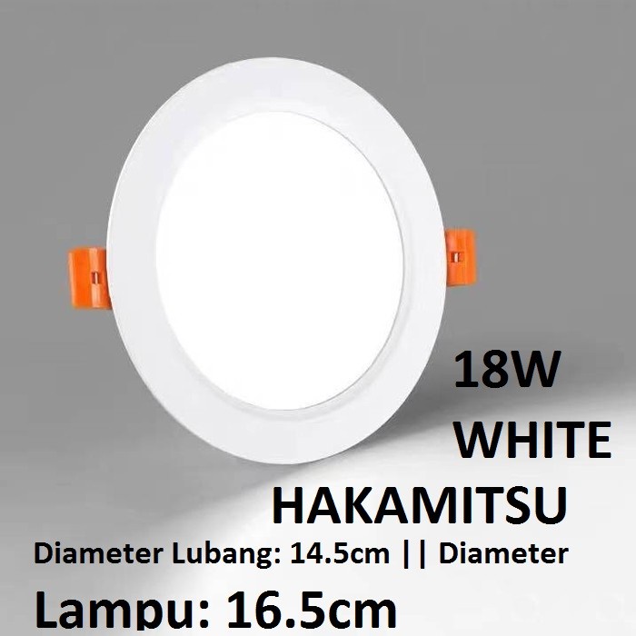 TERMURAH LAMPU DOWNLIGHT 18WATT HAKAMITSU PUTIH