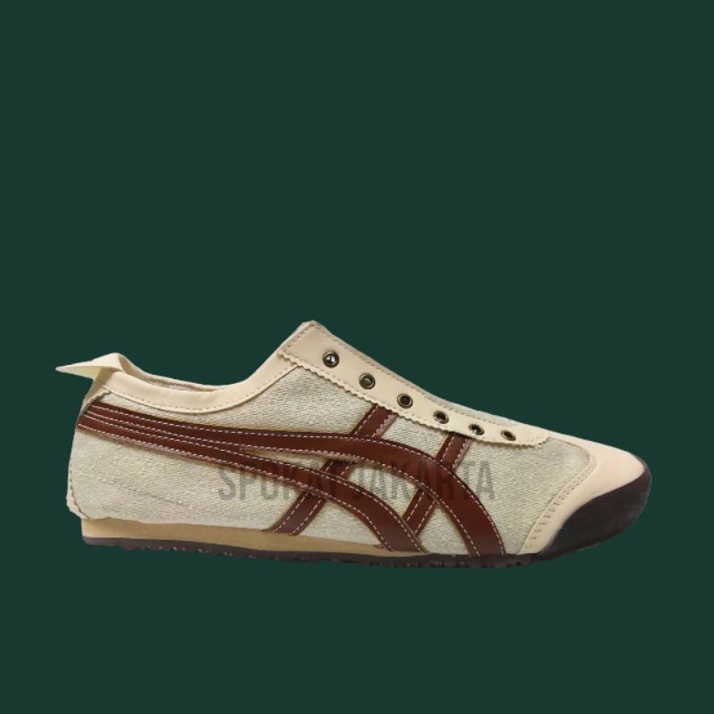 Sepatu Onitsuka Slip On Crem maron