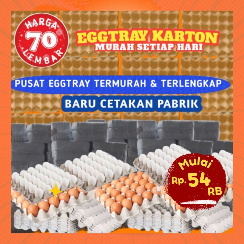 Eggtray telur ayam baru  cetakan pabrik satu bal isi 70 lembar Eggtray karton nampan telur No#1 di Indonesia