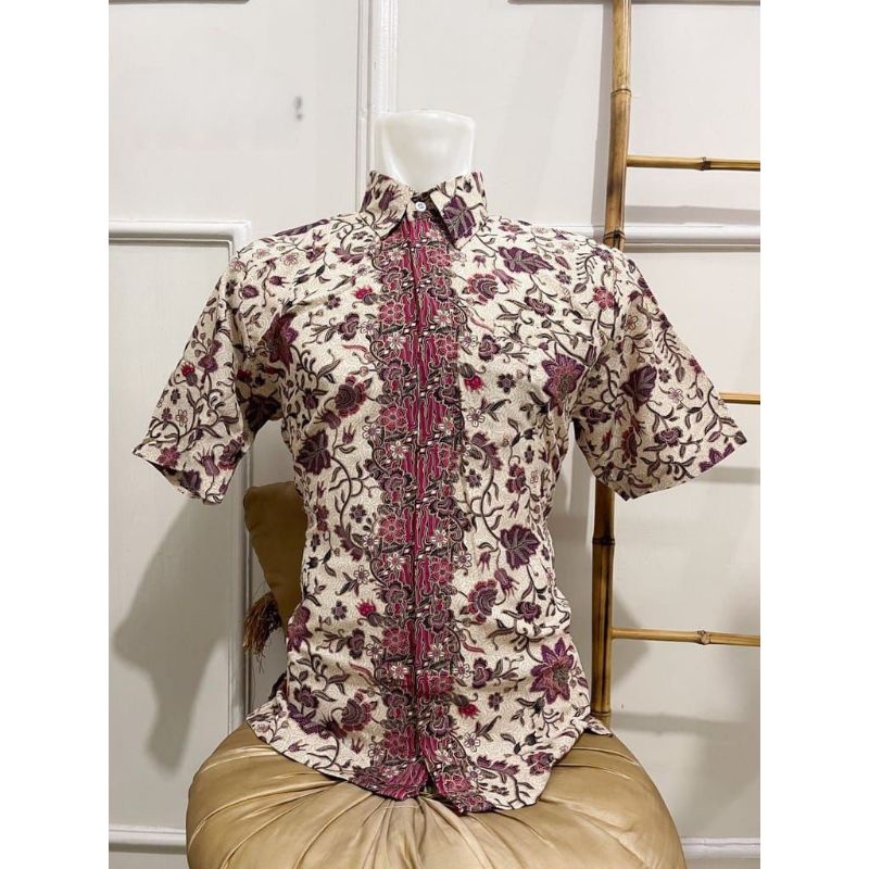 Realpict kemeja batik pria lengan pendek//kemeja batik pesta lengan pendek//batik kondangan//baju batik pria