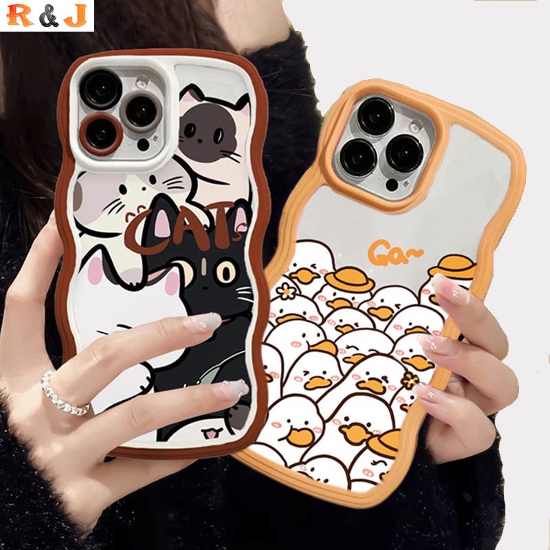 Samsung A04 A04 A04E A13 A03 A03S A23 A22 A21S A12 A02S A04S A11 A51 A10 A30 A50 A52 A20S A10S M12 A71 A73 A53 A33 A32 M22 M32 Kucing Lucu Bebek Putih Kreativitas Casing Silikon Populer