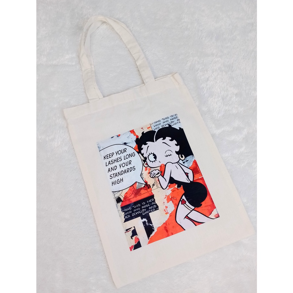 Totebag Tas Tote Betty Boop Tote bag premium Totebag zipper totebag velcro Termurah Tote Bag Wanita