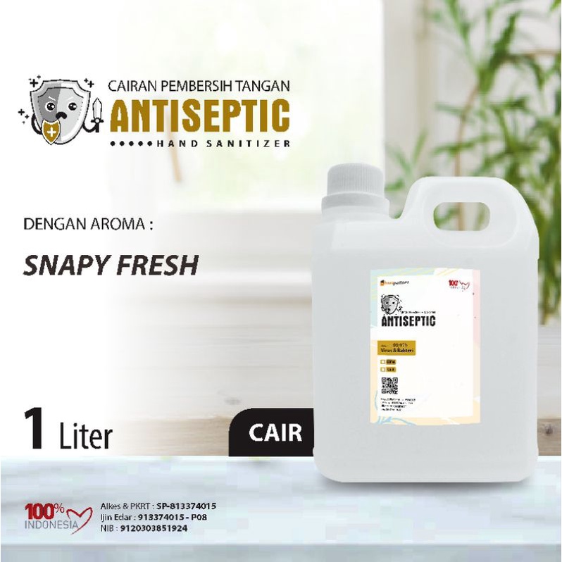 BEST AROMA SNAPY FRESS Handsanitizer Cair Antiseptic kemasan jurigen 1 liter