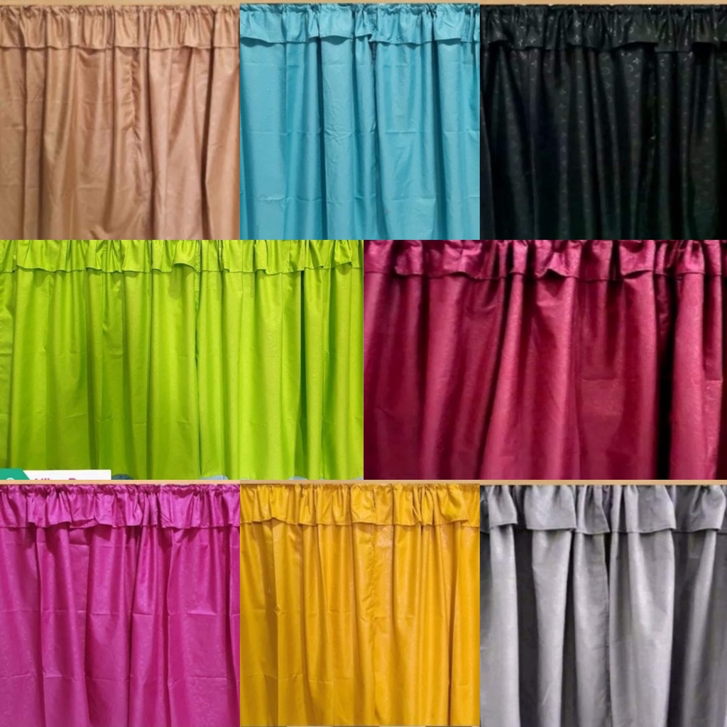Gorden Kolong Dapur Embos Polos | Hijau Pupus - Abu Grey - Pink - Tosca - Maroon - Hitam - Kuning - 