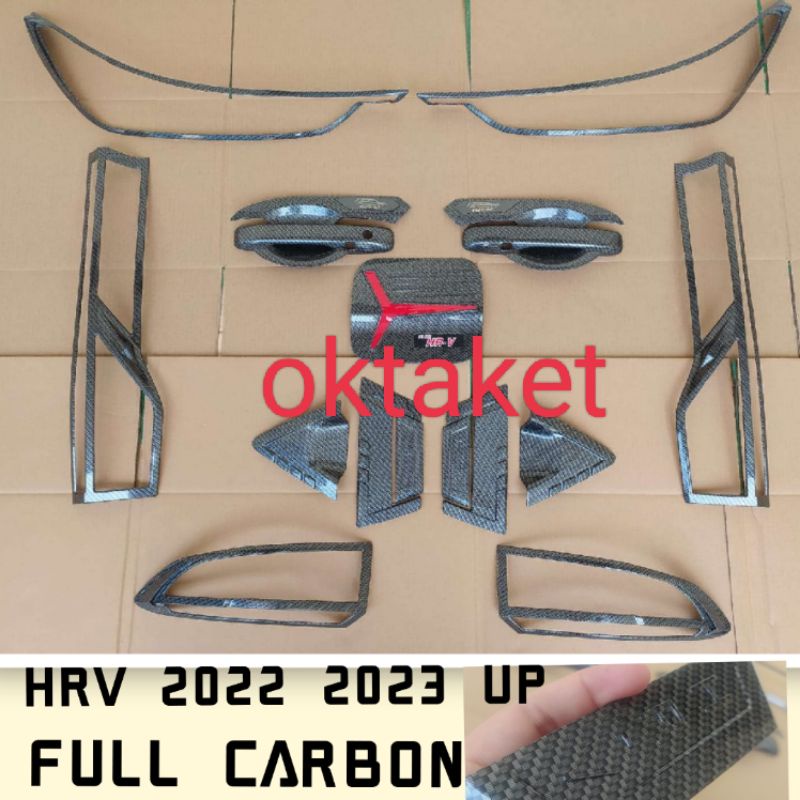 paket lengkap garnish depan belakang outer handle tank cover Honda HRV 2022 2023 Full Carbon