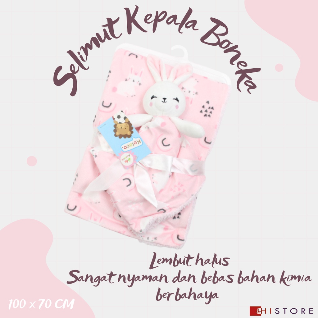 [HI] Kolaco Selimut Kepala Boneka Bayi Ukuran 100 x 70 cm Bahan Premium
