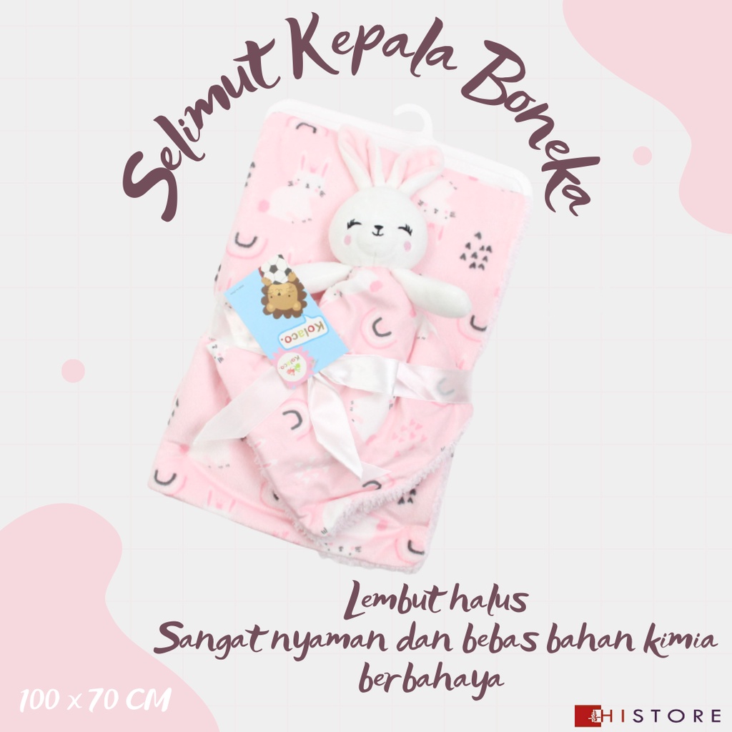 [HI] Kolaco Selimut Kepala Boneka Bayi Ukuran 100 x 70 cm Bahan Premium