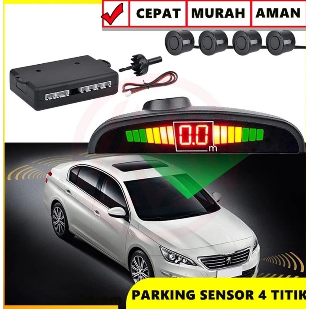 SENSOR PARKIR 4 TITIK MATA / SENSOR MUNDUR - LED DISPLAY RADAR AUDIO SUARA