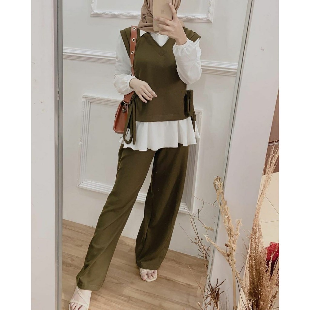 Setelan Wanita Terbaru 2022 2023 Dewasa Jumbo Korean Style Casual Viral Tiktok Set Baju Ootd Kekinia