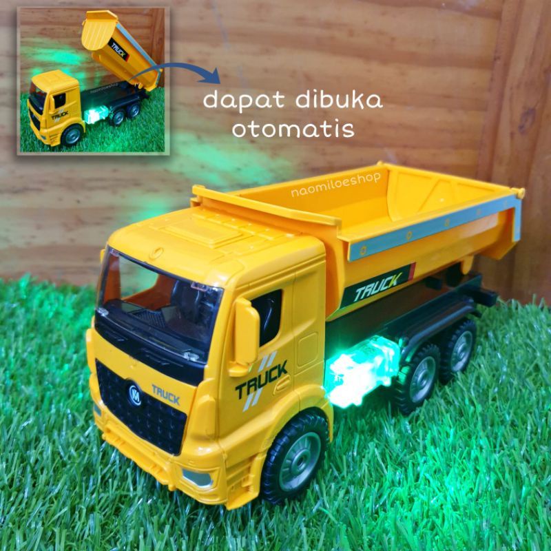 mainan dump truk bump n go edukatif - mobil kontruksi batre anak