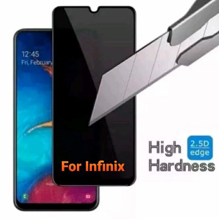 Tempered Glass KACA Privasi Anti SPY For Infinix  Smart 4 5 6 Note 8 Hot 8 Hot 9 Hot 10 Hot 11 Hot 11s Hot 12  Hot 20i Note 12 Hot 9 Play Hot 10 Play Hot 10s Hot 11 Play  Hot 12 Play Note 10 Full Layar Screen Protector