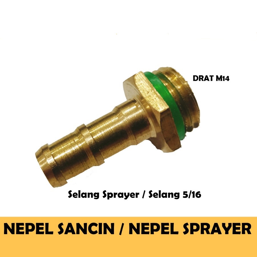 Nepel Selang Sprayer Drat M14 5/16 Model Sancin Cowok / Male