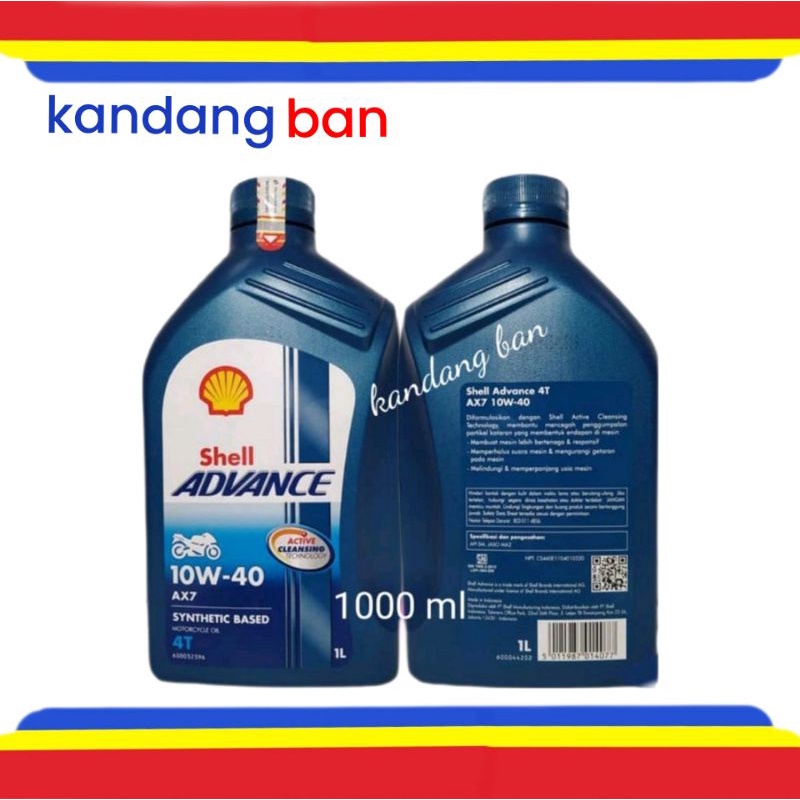 OLI SHELL ADVANCE AX7 4T 1L  10W-40 (100% ORIGINAL)