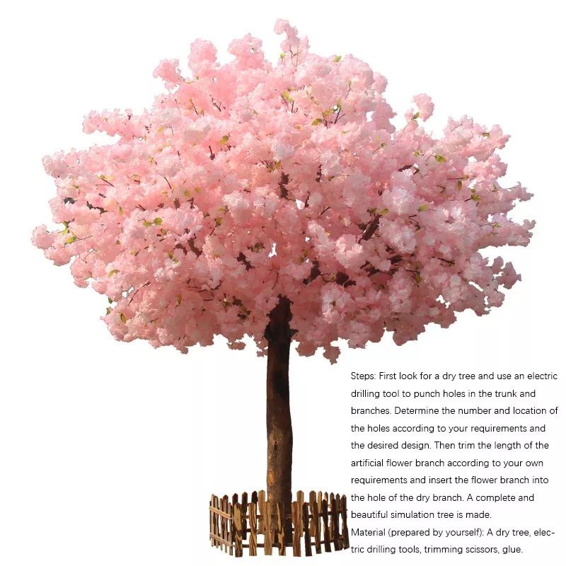 Sakura Cherry Blossom 1 meter + Daun