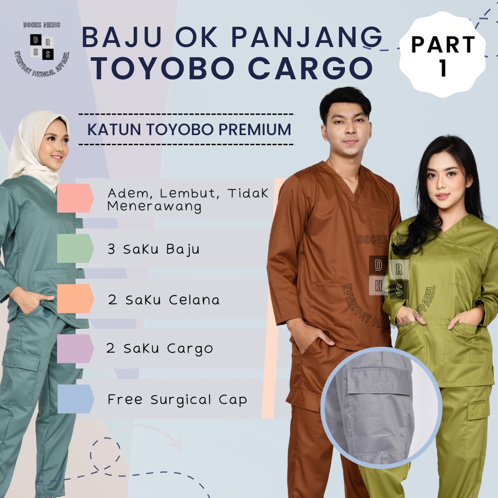 Baju OK TOYOBO CARGO / Baju Jaga / Scrub Medis Lengan Panjang (DOCHS MEDIC)