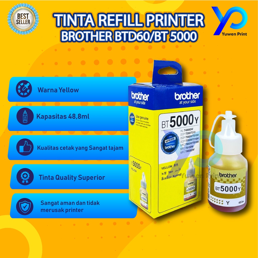 1 SET 4 PCS Tinta Brother BTD60BK BT5000 For Printer DCP T310 T510W T710W T810W