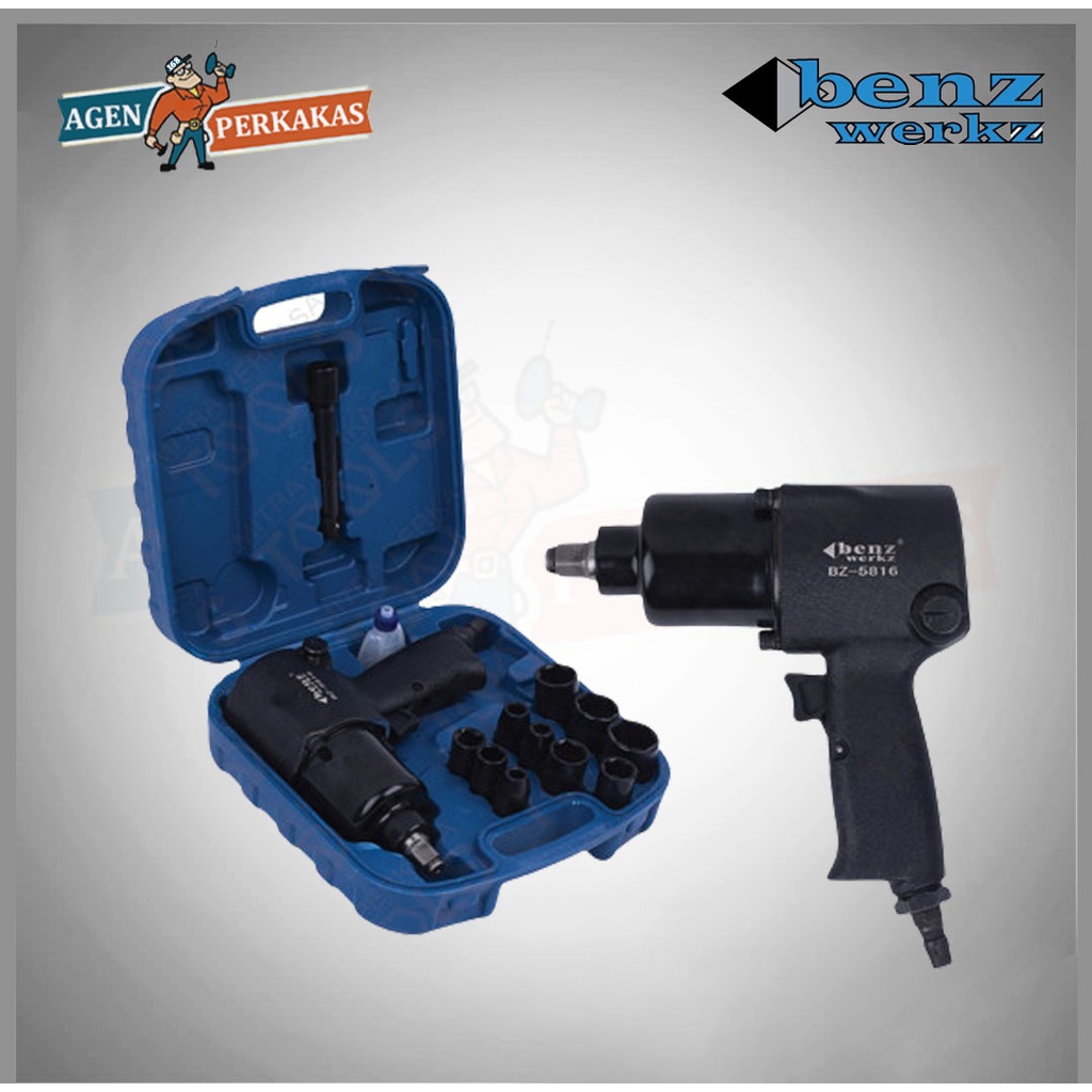 BENZ BZ-5816 Air Impact Wrench KIT 1/2 Inch Mesin Buka Baut Angin
