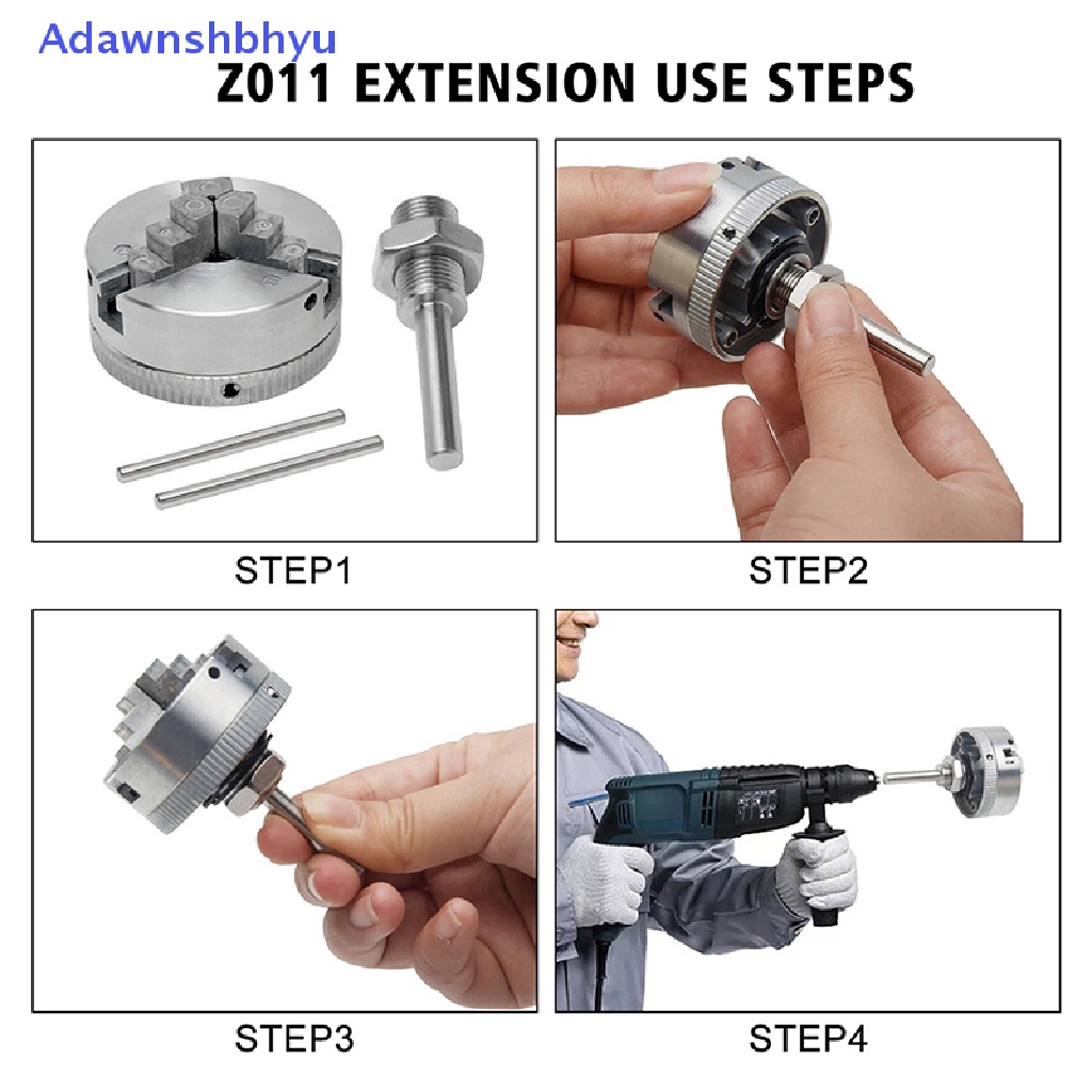 Adhyu 3rahang Zinc Alloy Bubut Chuck Kayu Turning Clamp Alat Bor Drat Belakang Untuk Mesin Dengan Connecg Rod Chuck Bor Tangan Connecg Rod ID