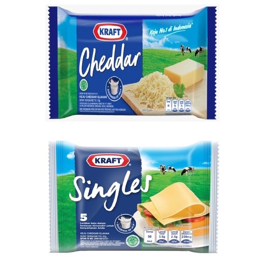 

kraft keju singles 5 slice dan keju cheddar 70 gr