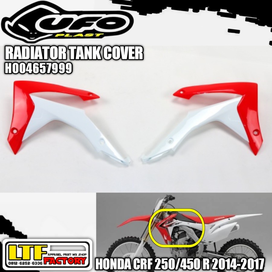 HONDA CRF 250 450 R 2014 2015 2016 2017 - UFO Radiator Tank Cover Body Sayap Samping Tangki Depan Se