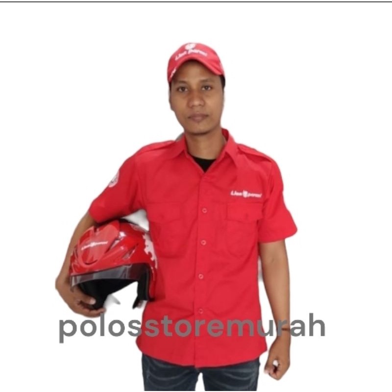 KEMEJA EKPEDISI BAJU SERAGAM LION PARCEL  LOGO BORDIR