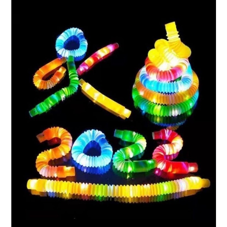 [COD] LIGHT UP POP TUBES PIPES / MAINAN ANAK PIPA STICK TARIK GLOW LAMPU LED TERBARU