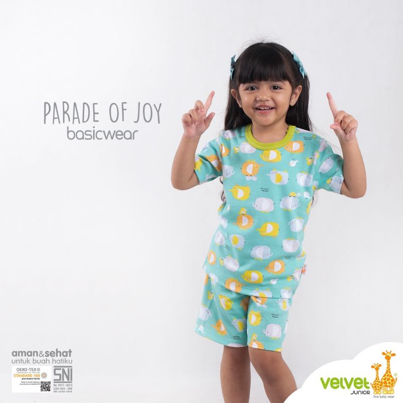 VELVET JUNIOR - SETELAN PENDEK OBLONG - BAJU ANAK - BAJU BAYI - SET BAJU ANAK