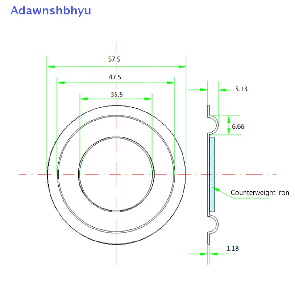 Adhyu Bass Radiator Speaker Diafragma Speaker Radiator Bass Pasif Diafragma 57mm Bantu Memperkuat Woofer Membran Getaran Diafragma Karet Diafragma Woofer Diy Aksesoris ID