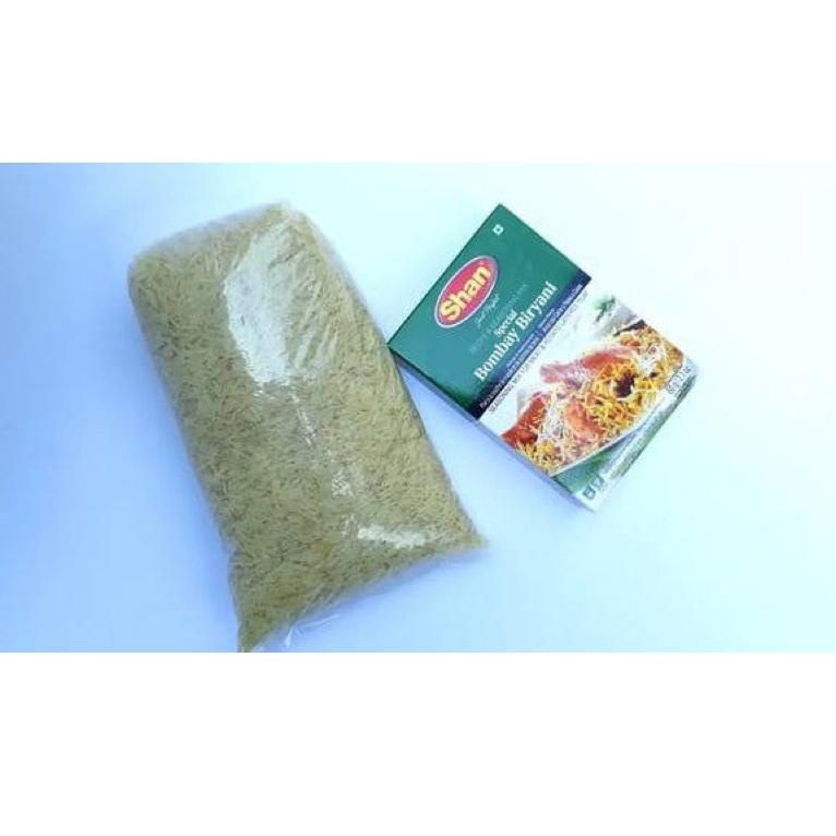 

[KODE PRODUK NAC9V4578] PAKET beras basmati 1kg + bumbu shan bombay biryani exp 2024