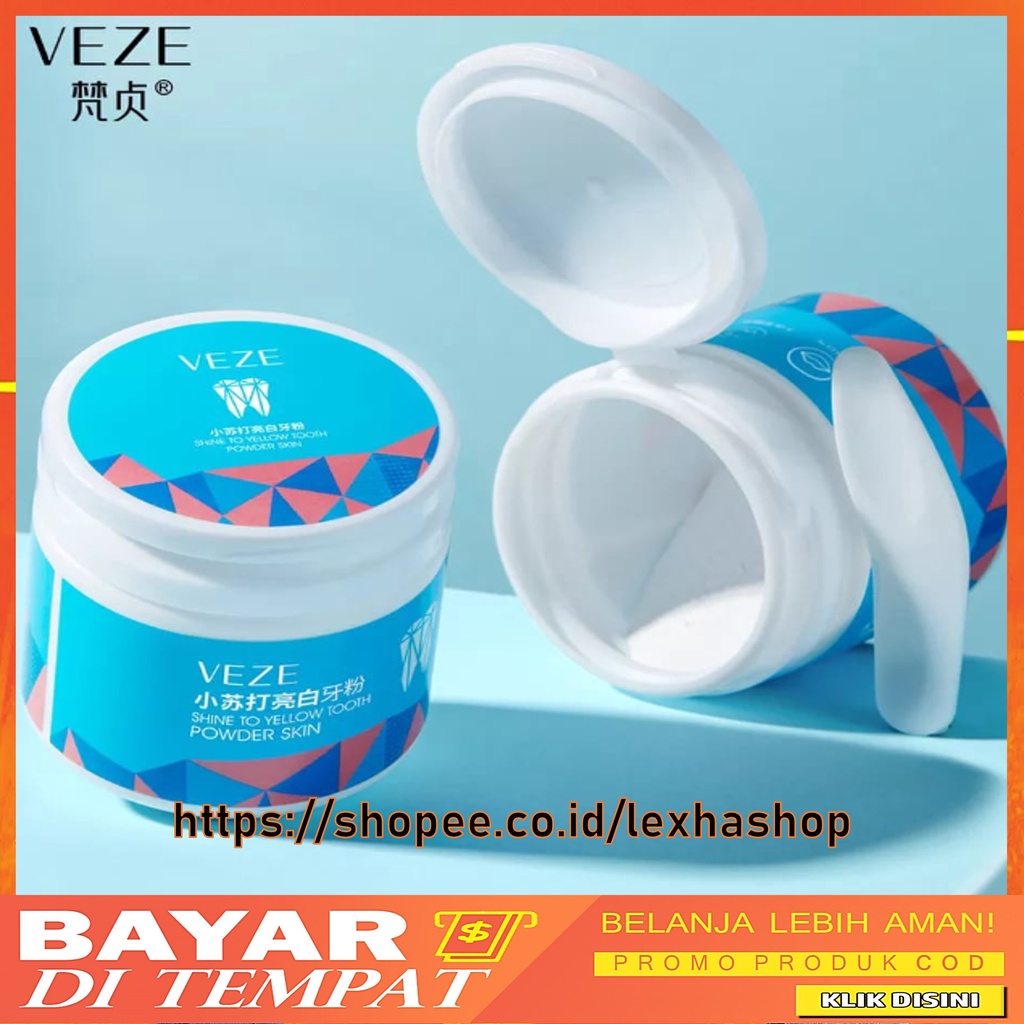 BPOM Veze Serbuk Pemutih Gigishine To Yellow Tooth Powder Skin 50gram