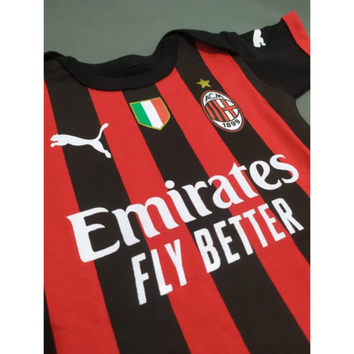 BAJU BAYI BOLA / BABY JUMPER JUMPER BOLA JERSEY BOLA BAYI Milan 22/23 Utk Sekitar Usia Umur 2 - 10 B